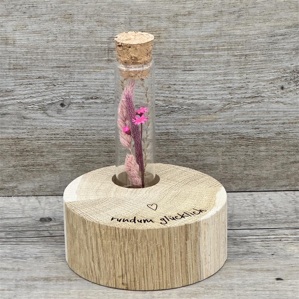 Deko Block Vase rundum glücklich