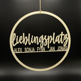 Deko Ring Lieblingsplatz mit Wunschnamen, 38cm