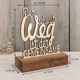 Personalisierter Deko-Aufsteller aus Holz – Der schönste Weg ist der Gemeinsame