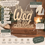 Personalisierter Deko-Aufsteller aus Holz – Der schönste Weg ist der Gemeinsame