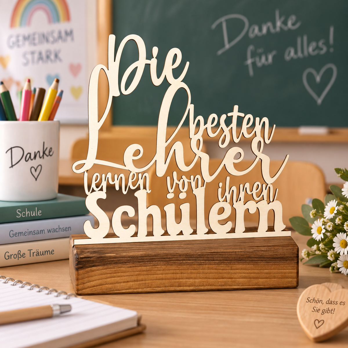 Deko Aufsteller - Die besten Lehrer lernen von ihren Schülern | personalisiert
