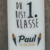 Kerze zur Einschulung - Du bist 1. Klasse