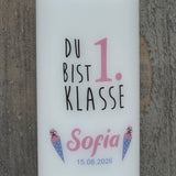 Kerze zur Einschulung - Du bist 1. Klasse