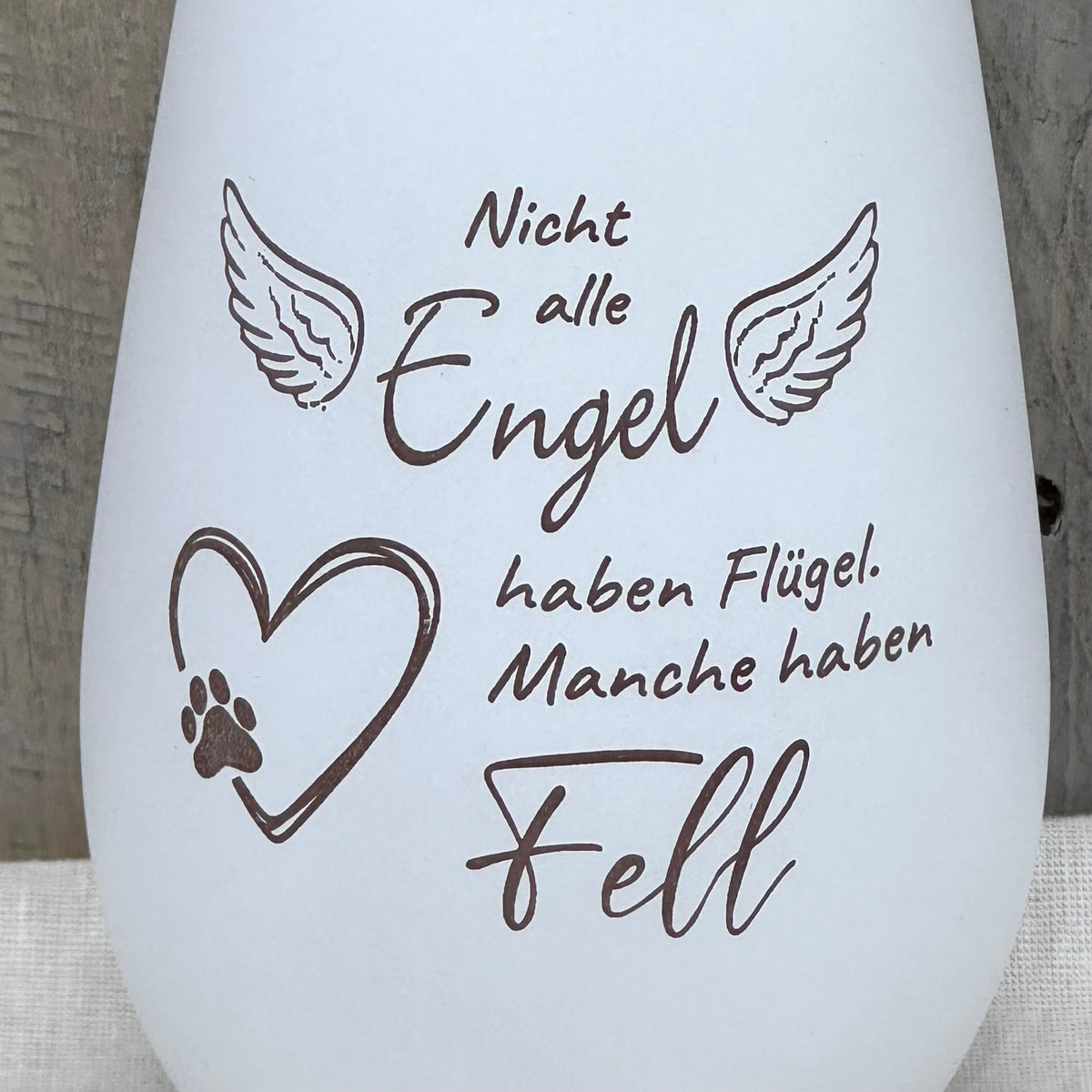 Deko Light „Nicht alle Engel haben Flügel“ – Personalisiertes Windlicht als Erinnerung an Hund & Katze