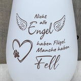 Deko Light „Nicht alle Engel haben Flügel“ – Personalisiertes Windlicht als Erinnerung an Hund & Katze