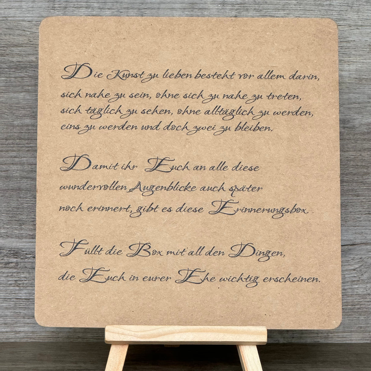 Erinnerungsbox Hochzeit, Lasergravur Kranz, personalisiert