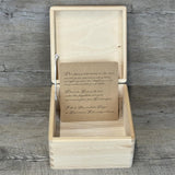 Erinnerungsbox Hochzeit, Aufdruck 'Bouquet Eukalyptus', personalisiert
