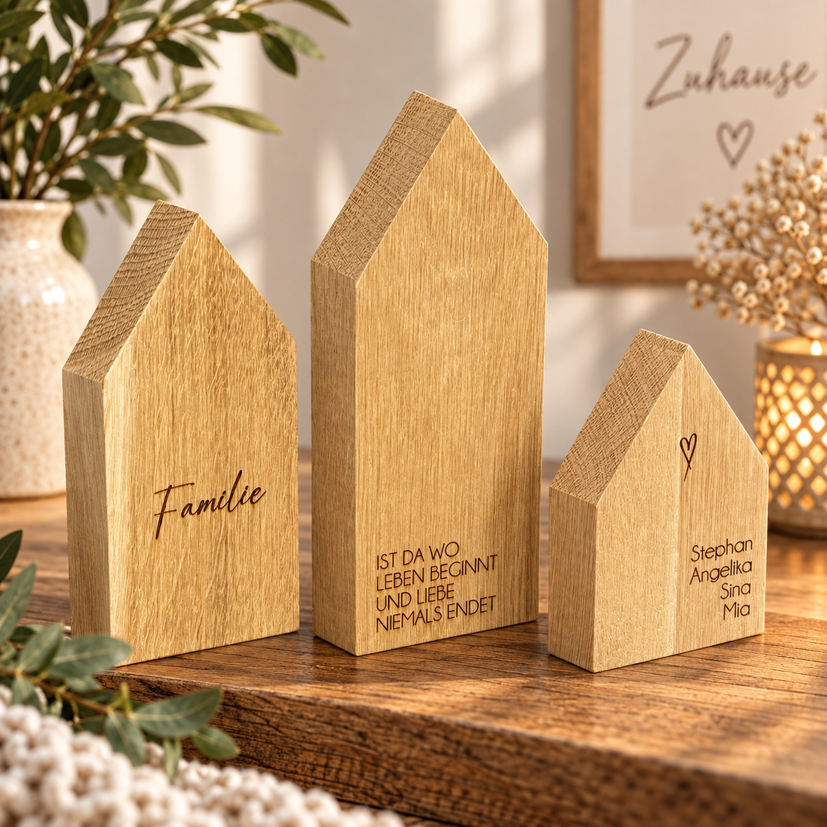 Häuser Set - Familie ist da wo Leben beginnt und Liebe niemals endet | personalisiert