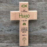 Holzkreuz, Firmung - Fisch, personalisiert