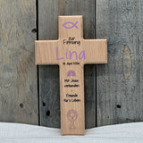 Holzkreuz, Firmung - Fisch, personalisiert