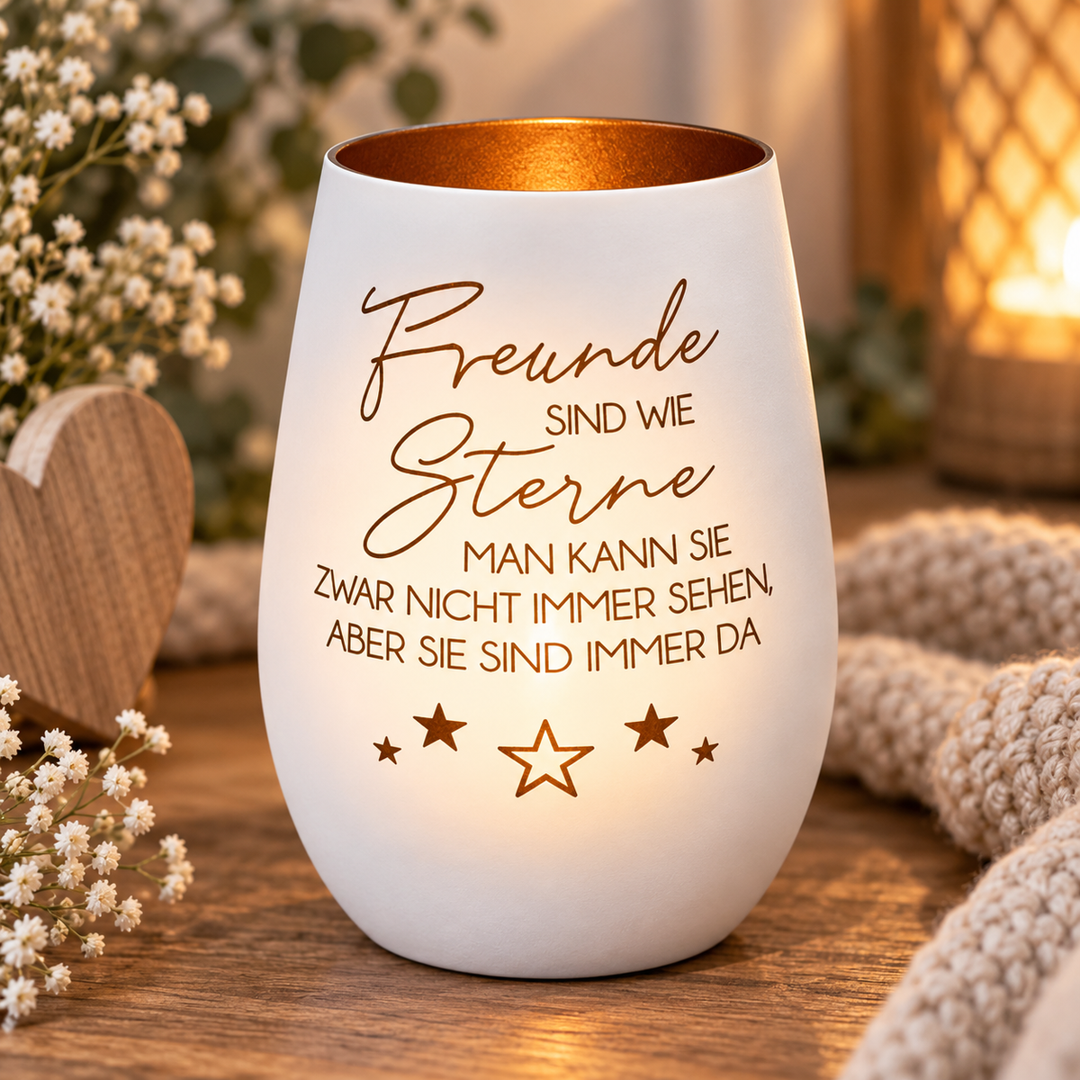 Deko Light „Freunde sind wie Sterne“ – Geschenk für beste Freundin & Freunde