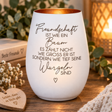 Deko Light - Freundschaft ist wie ein Baum, Geschenk für Freunde, personalisierbares Windlicht