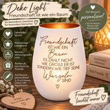 Deko Light - Freundschaft ist wie ein Baum, Geschenk für Freunde, personalisierbares Windlicht