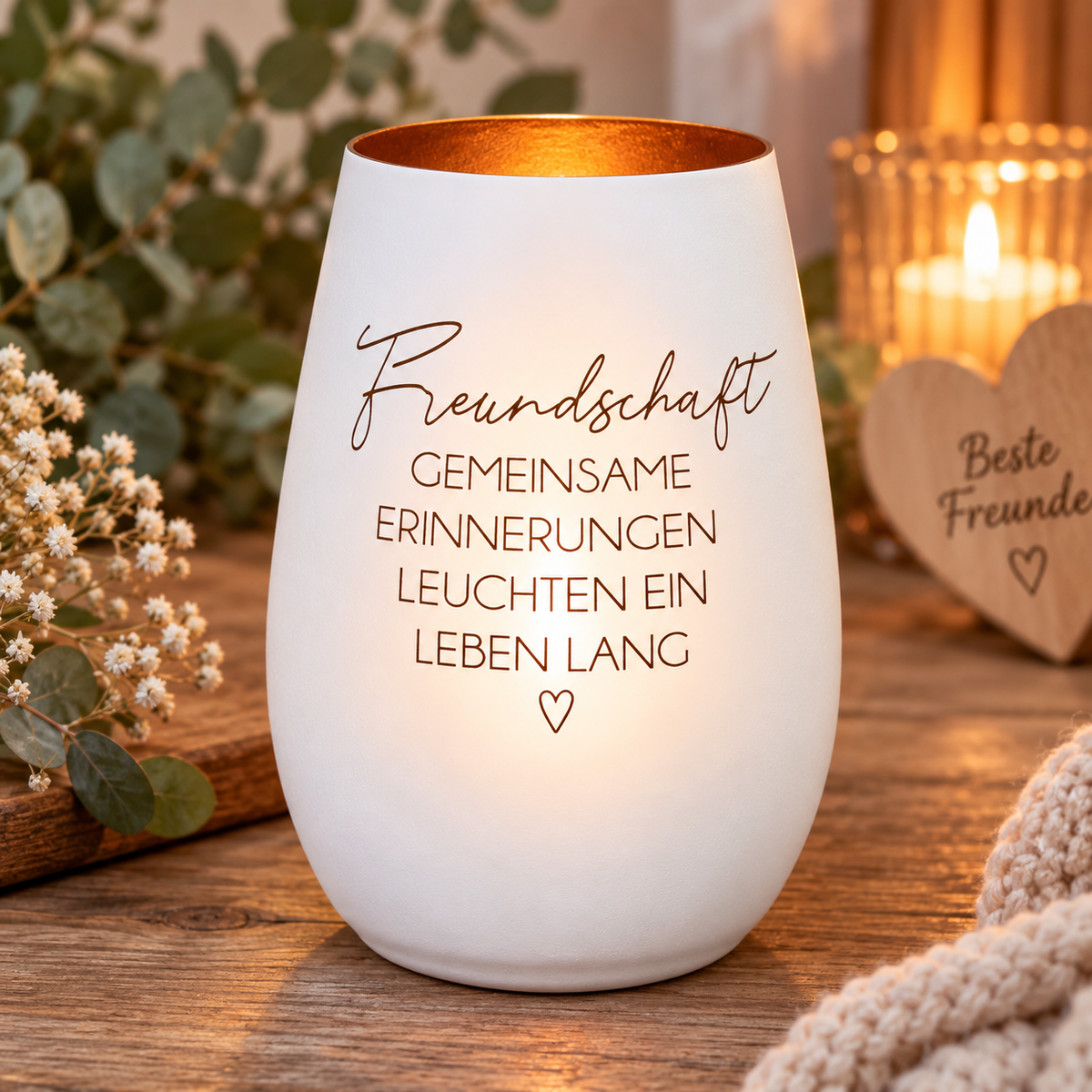 Deko Light „Gemeinsame Erinnerungen“ – Geschenk für beste Freundin & Freunde