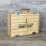 Geschenkkoffer holzoptik, groß, Ich habe Meerweh, Kommst Du mit?