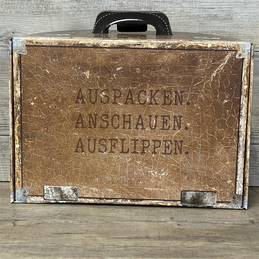 Geschenkkoffer lederoptik, groß, Auspacken, Anschauen, Ausflippen