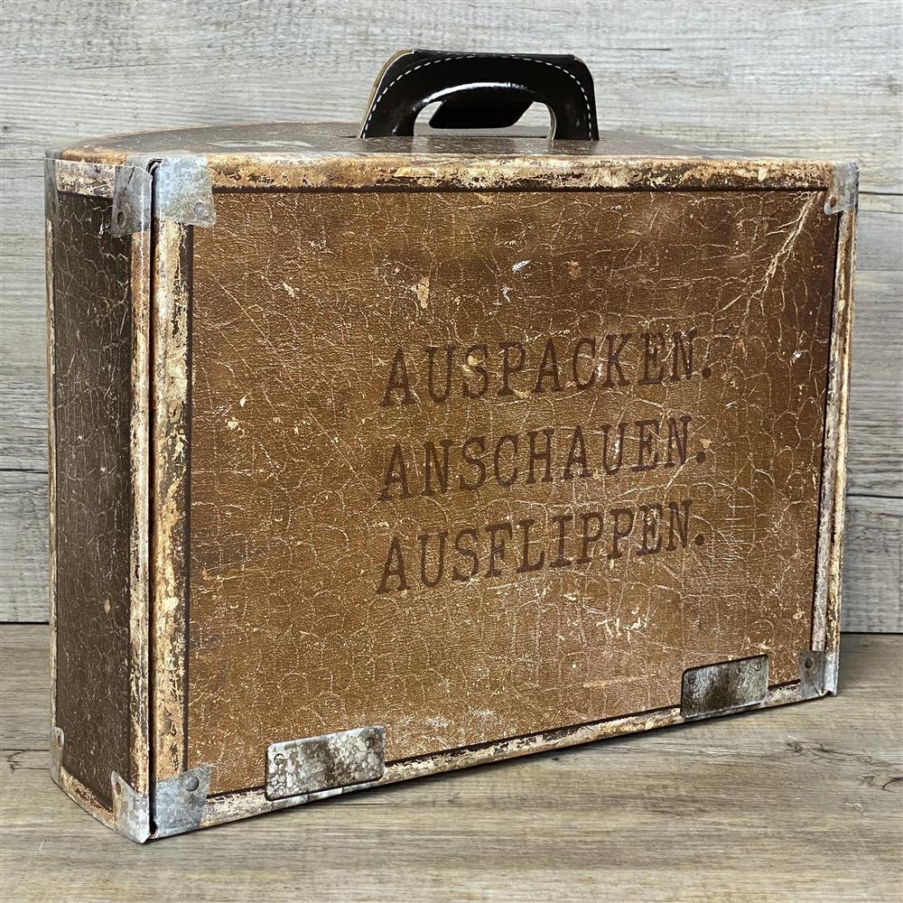 Geschenkkoffer lederoptik, groß, Auspacken, Anschauen, Ausflippen
