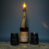 Geschenkpaket 'Der Strand hat angerufen und gefragt wo Du bleibst...', groß, Strandwein inkl. LED Kerzenlicht