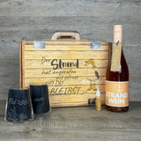 Geschenkpaket 'Der Strand hat angerufen und gefragt wo Du bleibst...', groß, Strandwein inkl. LED Kerzenlicht
