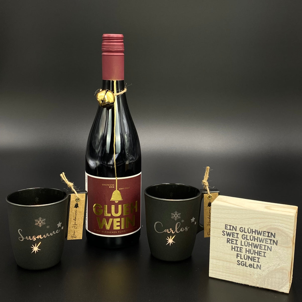 Geschenkpaket Glühwein, rot, personalisierbar