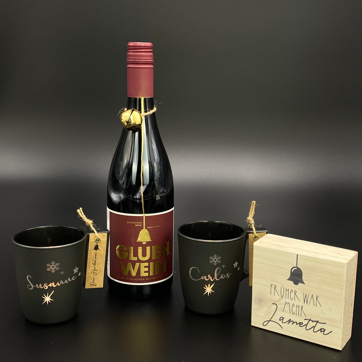 Geschenkpaket Glühwein, rot, personalisierbar