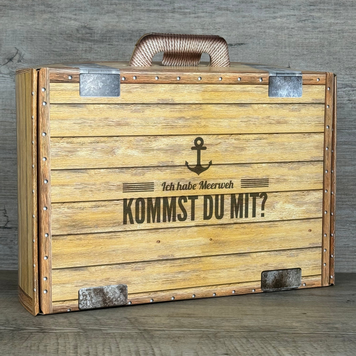 Geschenkpaket 'Meerweh', groß, Strandwein inkl. LED Kerzenlicht