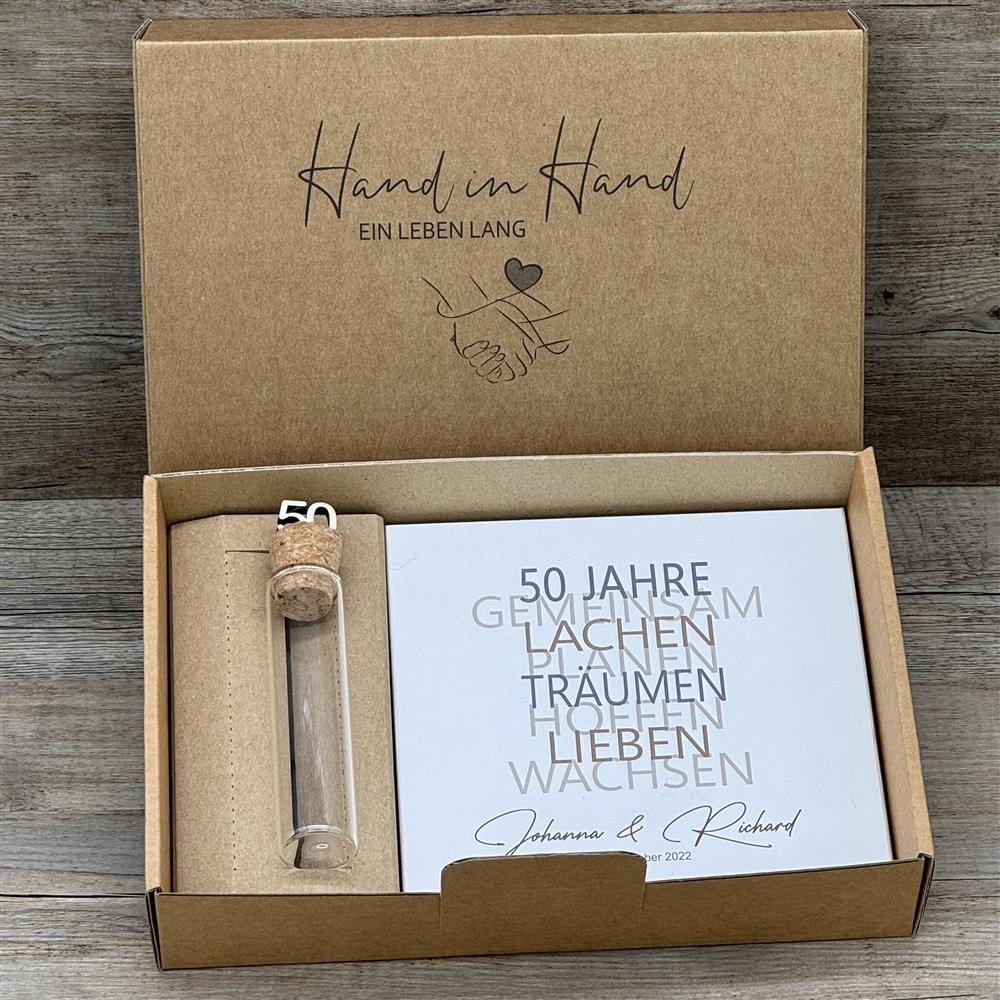 Geschenkset Goldene Hochzeit, personalisierbar