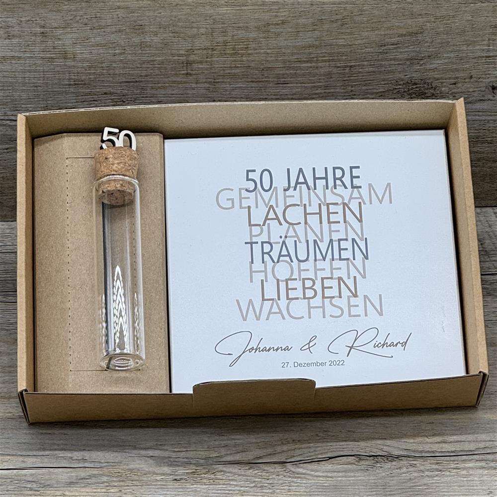 Geschenkset Goldene Hochzeit, personalisierbar