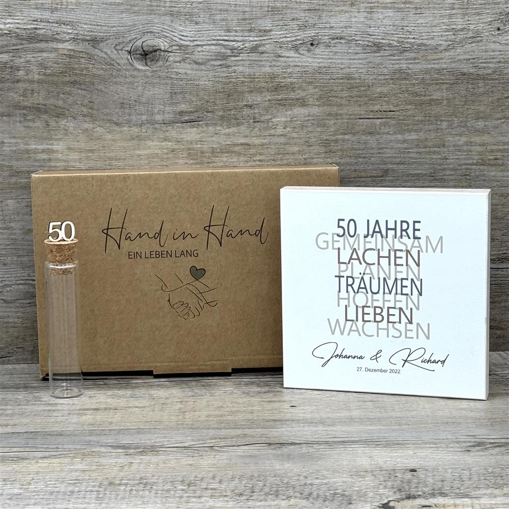 Geschenkset Goldene Hochzeit, personalisierbar