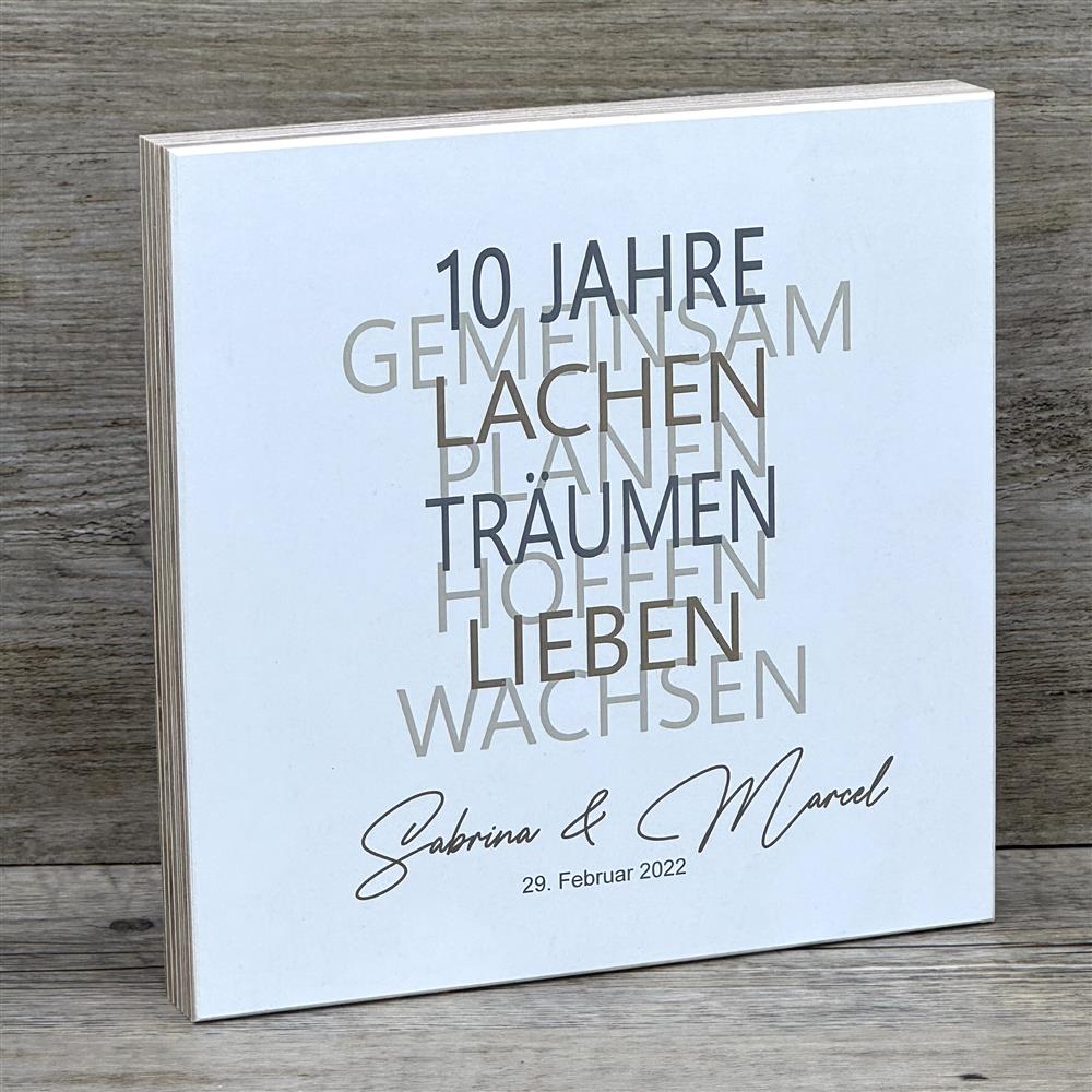 Geschenkset Hölzerne Hochzeit, personalisierbar