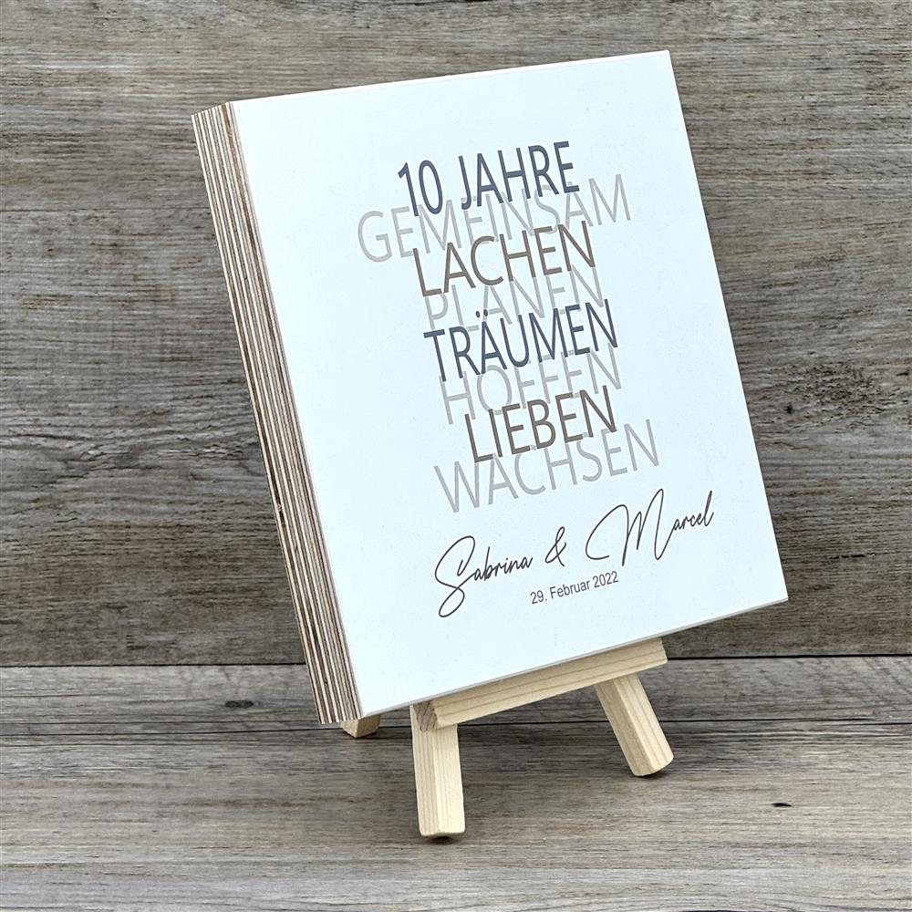 Geschenkset Hölzerne Hochzeit, personalisierbar