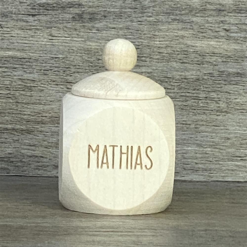 Geschenkset Holzdose 'Meine erste Haarlocke' und ' Milchzähne', personalisiert