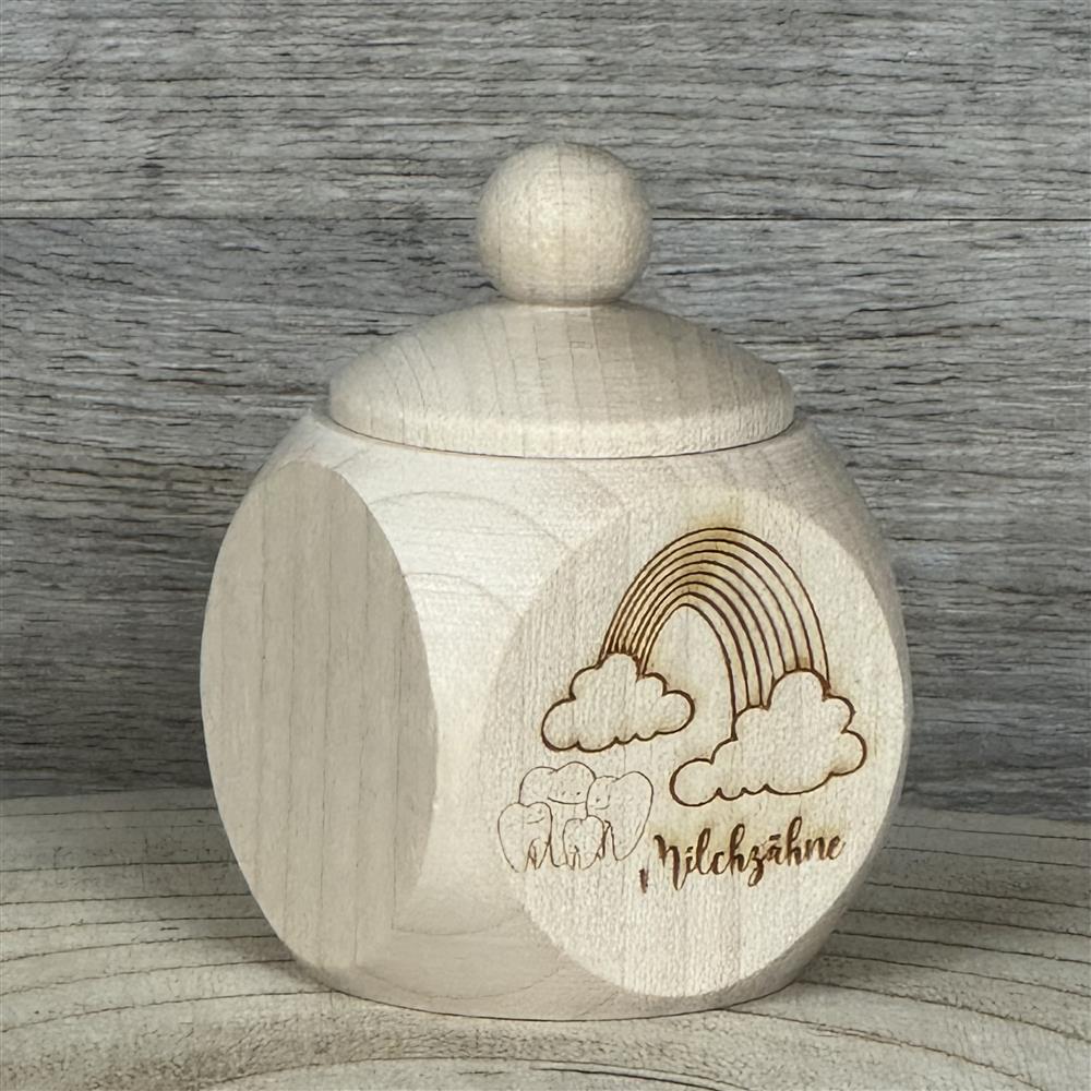 Geschenkset Holzdose 'Meine erste Haarlocke' und ' Milchzähne', personalisiert