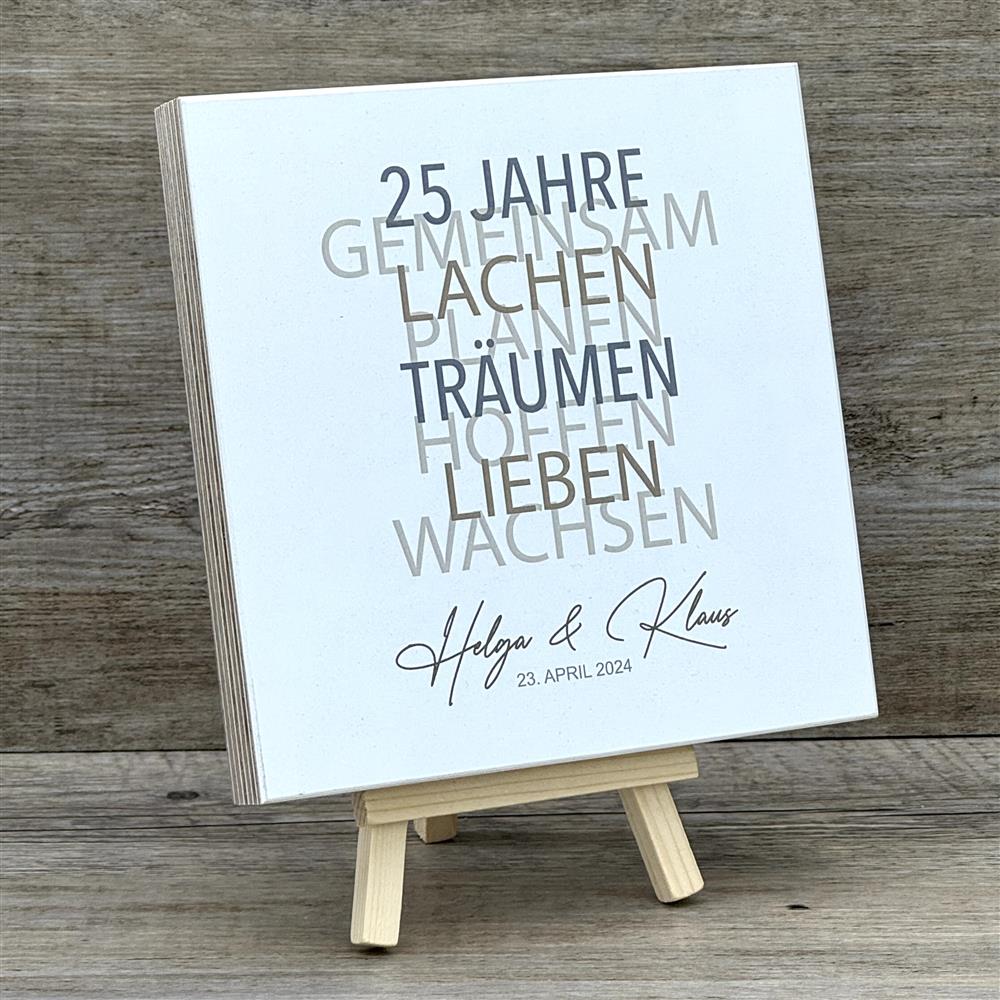 Geschenkset Silberne Hochzeit, personalisierbar