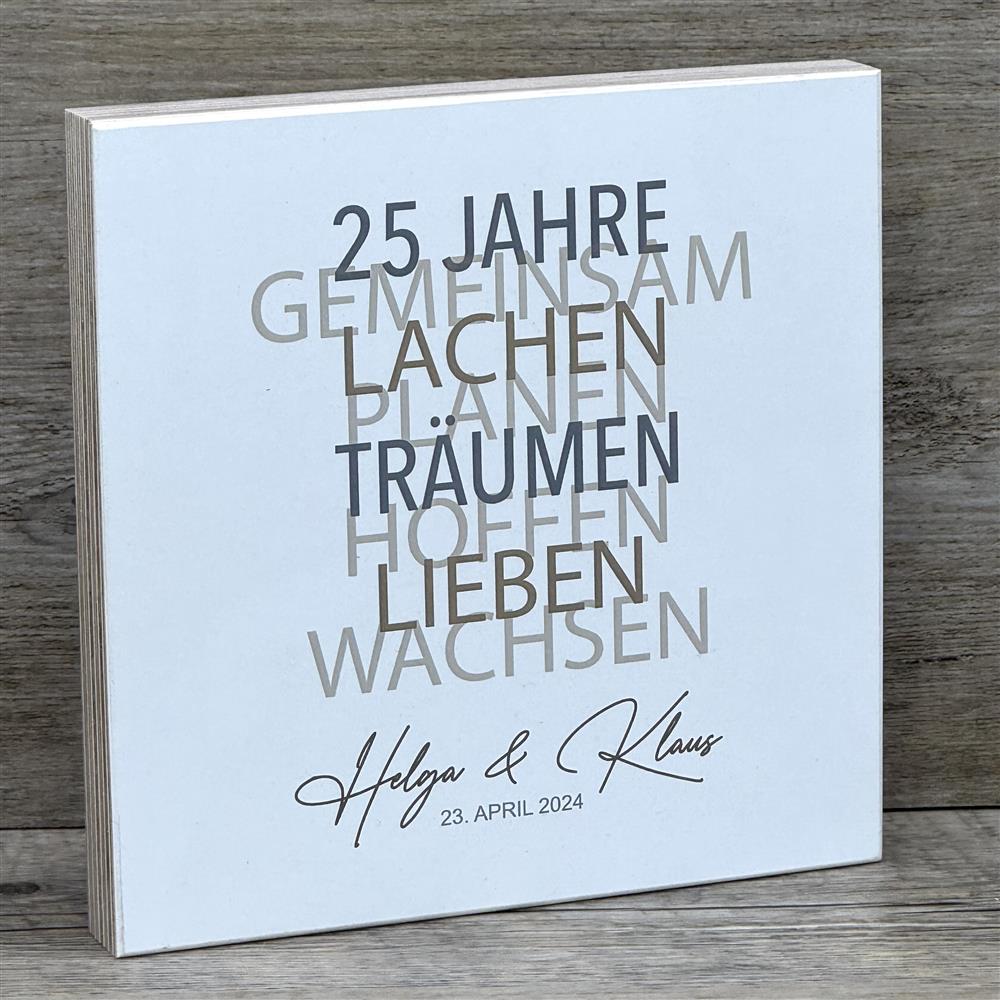 Geschenkset Silberne Hochzeit, personalisierbar