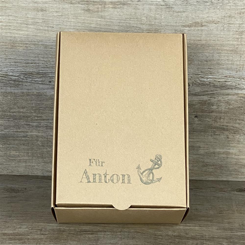 Geschenkverpackung 20x14,5x8cm, personalisiert, Anker