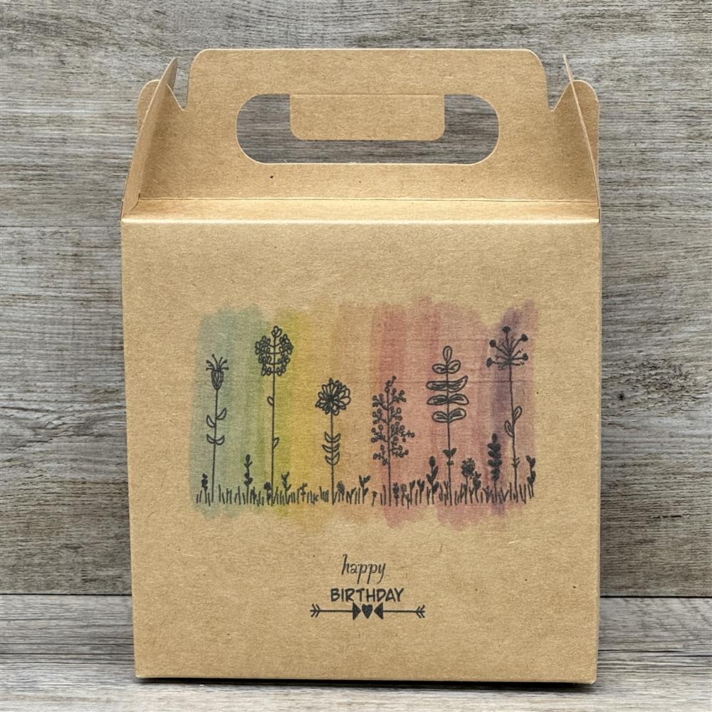 Giebelverpackung klein, Happy Birthday, 5 Stück
