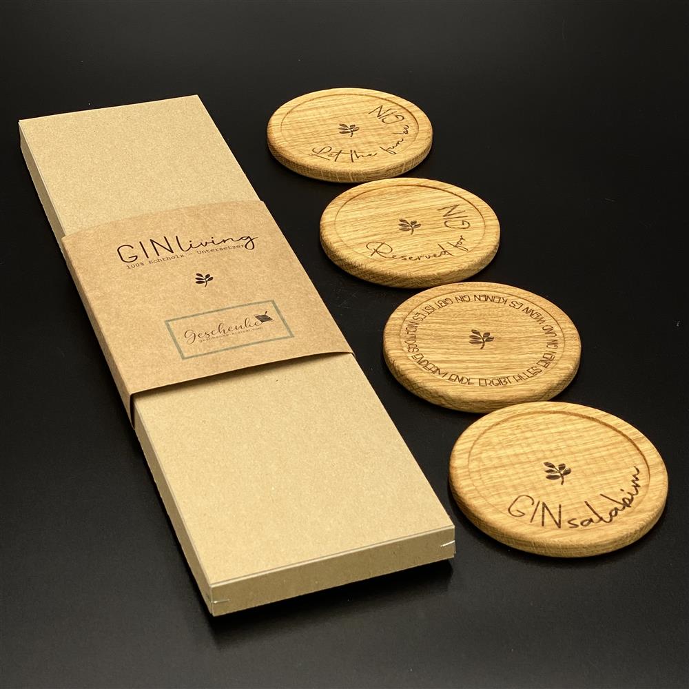 Glasuntersetzer 4er Set Gin