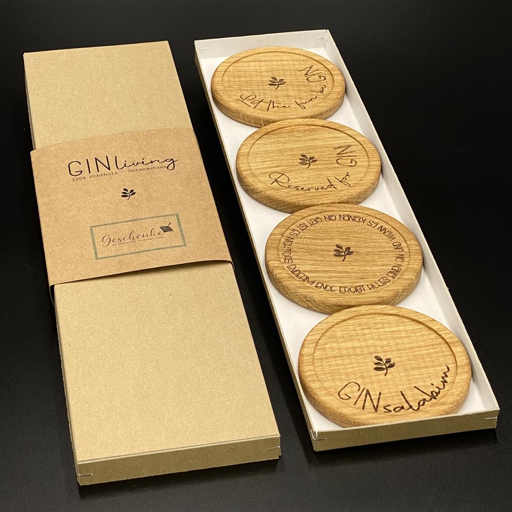 Glasuntersetzer 4er Set Gin