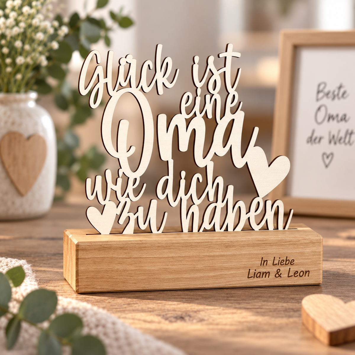 Deko Aufsteller Glück ist eine Oma wie dich zu haben | personalisiert