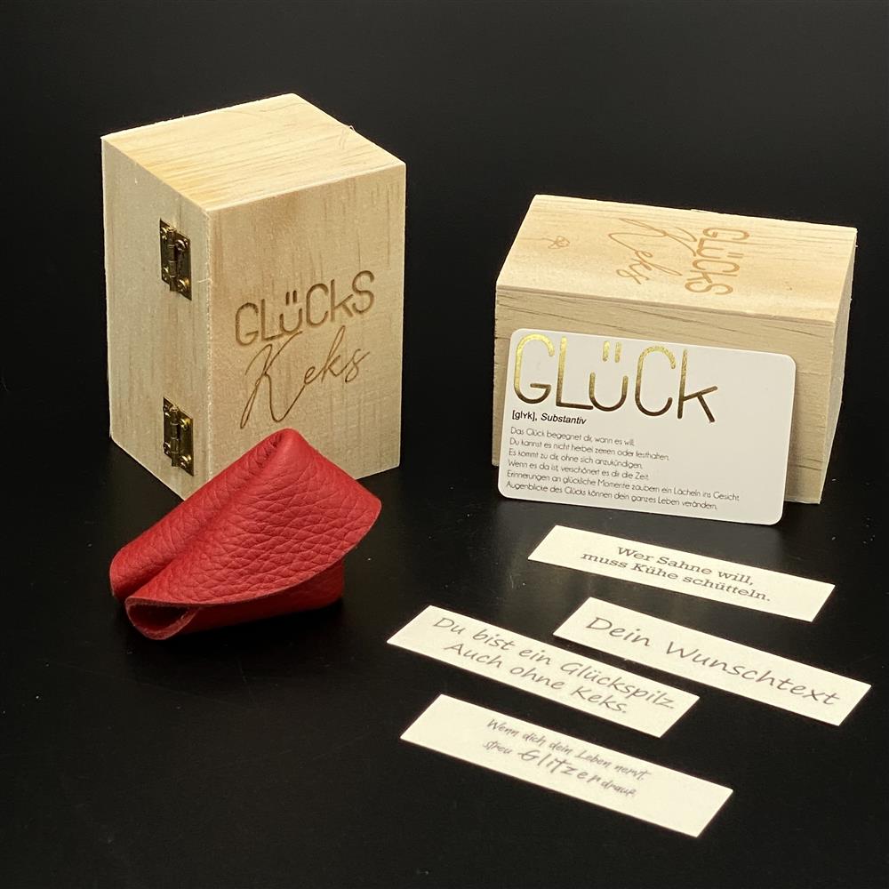 Glückskeks aus Leder