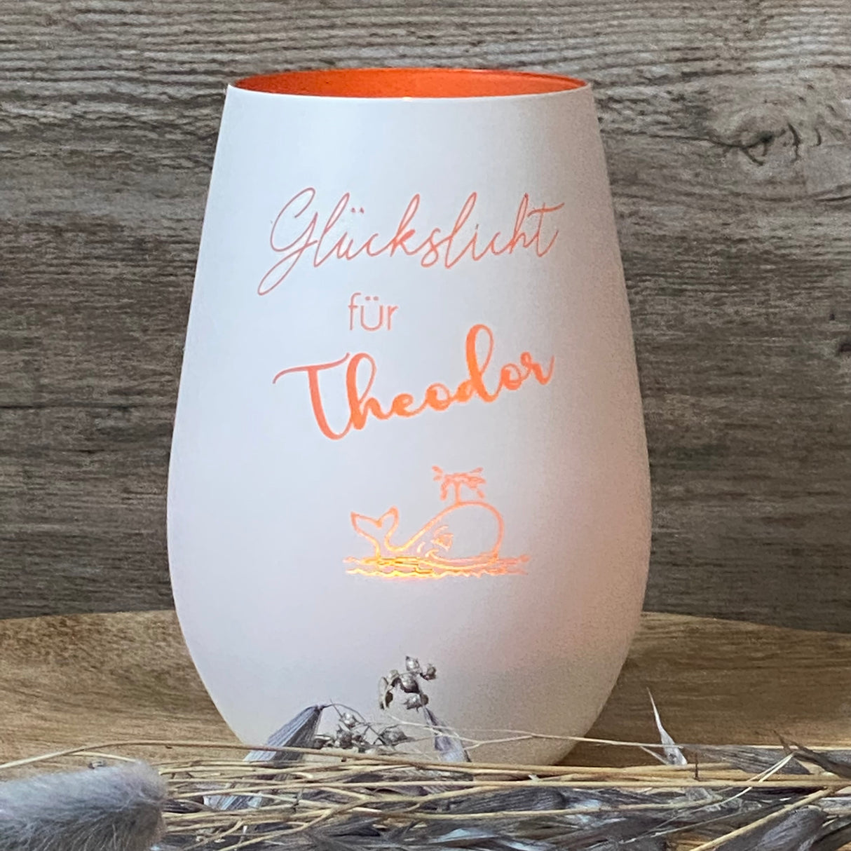 Deko Light - Glückslicht Wal, personalisierbar