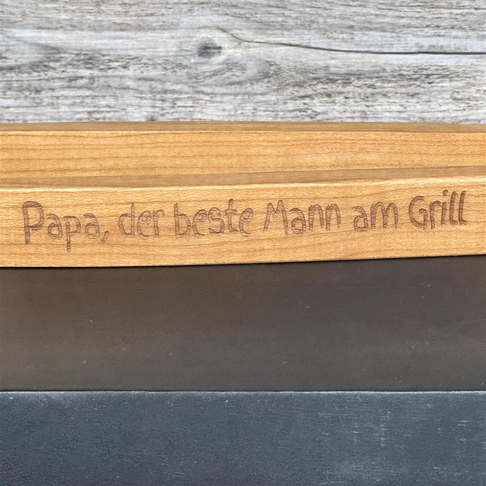 Grillzange, kirsche, 42 cm, Papa, der beste Mann am Grill, personalisierbar