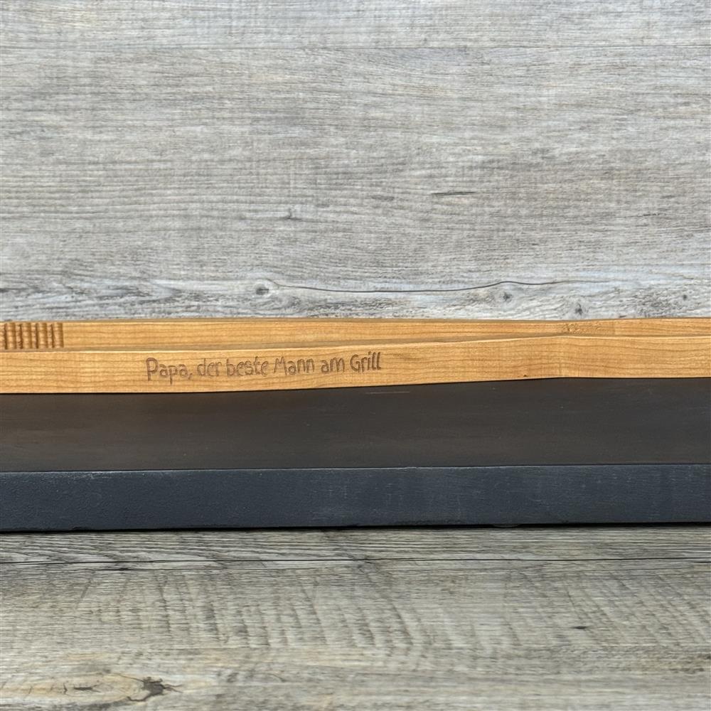 Grillzange, kirsche, 42 cm, Papa, der beste Mann am Grill, personalisierbar