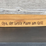 Grillzange, kirsche, 55 cm, Opa, der beste Mann am Grill, personalisierbar