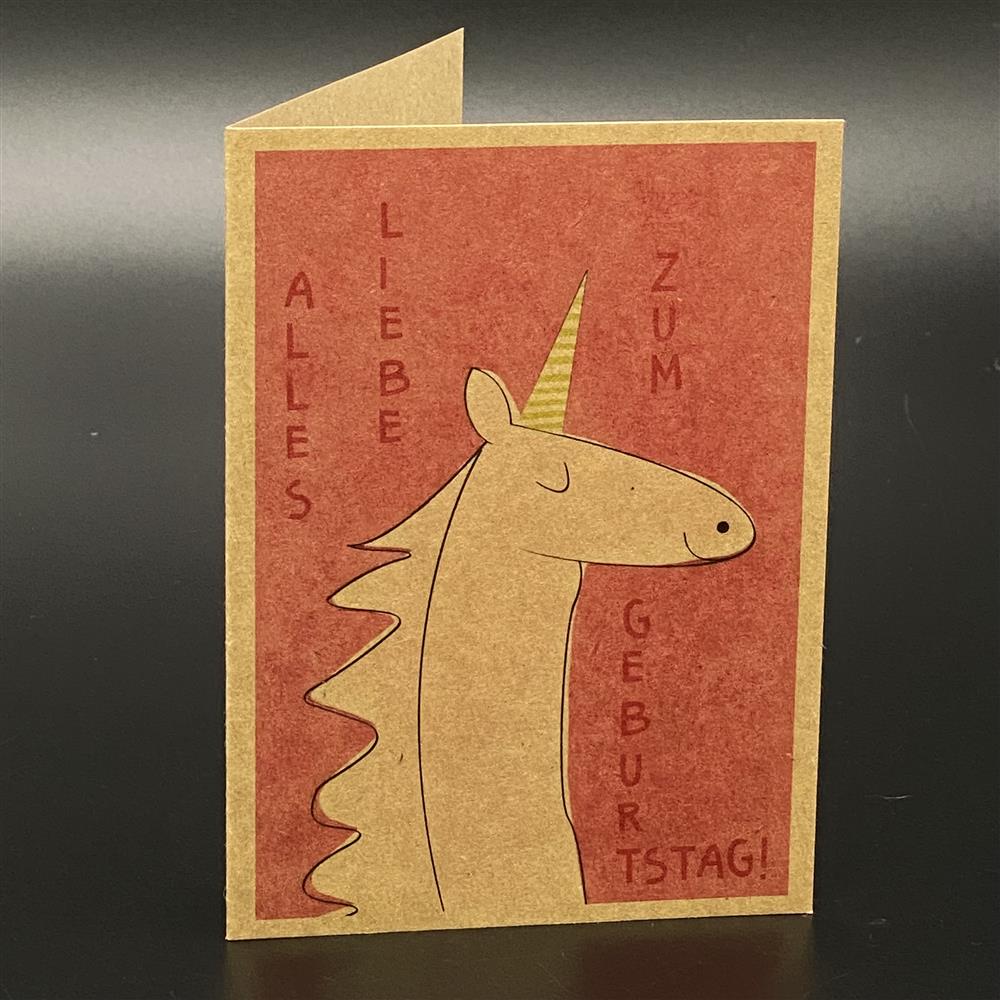 Grußkarten Geburtstag Einhorn, 5er Set