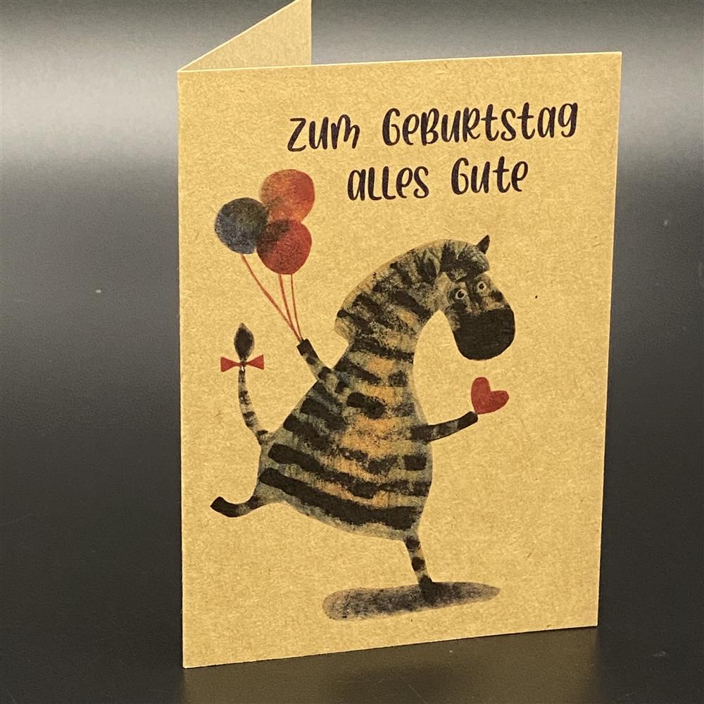 Grußkarten Geburtstag Zebra, 5er Set