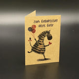 Grußkarten Geburtstag Zebra, 5er Set