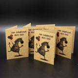 Grußkarten Geburtstag Zebra, 5er Set
