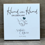 Wooden Block - Hand in Hand